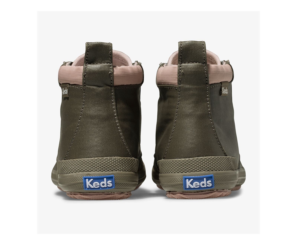 Keds Kids Boots Olive - Cyber Scout Coated Canvas - 635OBCQME